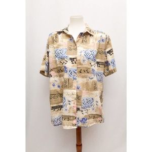 Vintage Top&Co womens blouse XL cream tan 90s